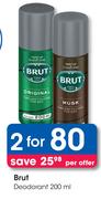 Brut Deodorant-For 2 x 200ml