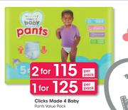 Clicks Made 4 Baby Pants Value Pack-For 1 Per Pack