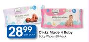 Clicks Made 4 Baby Baby Wipes 80 Pack-Per Pack