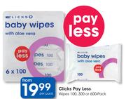 Clicks Pay Less Wipes 100, 300 Or 600 Pack-Per Pack