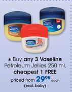 Vaseline Petroleum Jellies Products-250ml Each