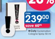 Coty Exclamation Cologne Spray-50ml Each
