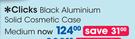 Clicks Black Aluminium Solid Cosmetic Case Medium-Each
