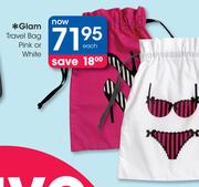 Glam Travel Bag Pink Or White-Each