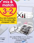 Clicks Acrylic Jewellery & Make-Up Storage Holders