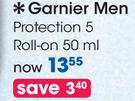 Garnier Men Protection 5 Roll On-50ml Each