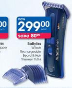 BaByliss Wtech Rechargeable Beard & Hair Trimmer T101A-Each