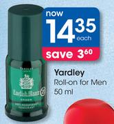 Yardley Roll On For Men-50ml Each