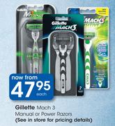 Gillette Mach 3 Manual or Power Razors Each