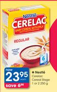 Nestle Cerelac Cereal Stage 1 Or 2-250g Each
