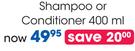 L'Oreal Elvive Shampoo Or Conditioner-400ml