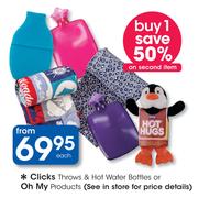 Clicks Throws & Hot Water Bottles Or Oh My Products-Each