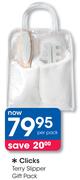 Clicks Terry Slipper Gift Pack-Per Pack
