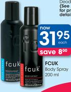 Fcuk Body Spray-200ml Each