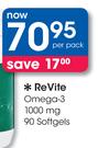ReVite Omega-3 1000mg 90 Softgels-Per Pack