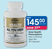 Solal Health Prescriptions Men Or Women Ages 50+-90 Capsules
