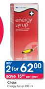 Clicks Energy Syrup-2 x 200ml