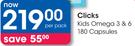 Clicks Kids Omega 3 & 6 Capsules-180's pack