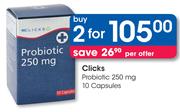 Clicks Probiotic 250mg Capsules-2 x 10's Pack