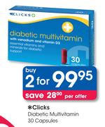 Clicks Diabetic Multivitamin Capsules-2 x 30's Pack