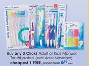 Clicks Adult or Kids Manual Toothbrushes(Excl. Adult Massager)-Each