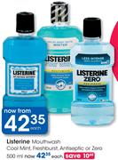 Listerine Mouthwash Cool Mint, Freshburst, Antiseptic or Zero-500ml Each