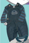 Clicks Made 4 Baby Boys 2 Piece Dungarees Set