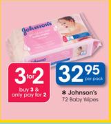 Johnson's 72 Baby Wipes-Per Pack