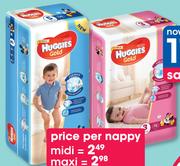 Huggies Gold Jumbo Pack Disposable Nappies Boy Or Girl-Per Pack