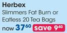 Herbex Slimmers Fat Burn Or Eatless 20 Tea Bags-Each