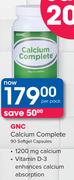 GNC Calcium Complete 90 Softgel Capsules-Per Pack