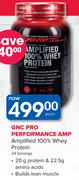 GNC Pro Performance AMP Amplified 100% Whey Protein 24 Servings-Each