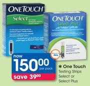 One Touch Testing Strips Select Or Select Plus-Per Pack
