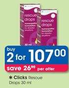 Clicks Rescue Drops-2x30ml