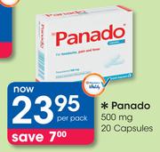 Panado 500mg 20 Capsules-Per Pack