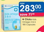 Clicks Kids Omega 3 & 6 180 Capsules-Per Pack
