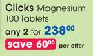 Clicks Magnesium 100 Tablets-For 2