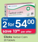 Clicks Herbal Calm 20 Tablets-For 2