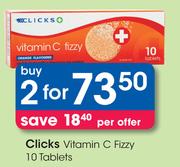 Clicks Vitamin C Fizzy 10 Tablets-For 2