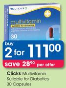 Clicks Multivitamin Suitable For Diabetics 30 Capsules-For 2