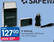 Safeway Rechargeable USB Shaver With Car Charger