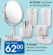 Clicks Marble Look Plastic Bath Accessories-Each