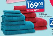Clicks 6 Piece Towel Set-Per Set