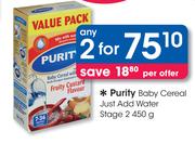 Purity Baby Cereal (Just Add Water) Stage 2-2 x 450g