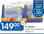 Clicks Adult Incontinence Pants 14-Per Pack