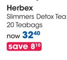 Herbex Slimmers Detox Tea 20 Teabags-Each