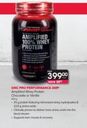 GNC Pro Performance AMP Amplified Whey Protein Chocolate or Vanilla-908g