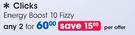 Clicks Energy Boost-2x10 Fizzy