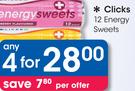 Clicks 12 Energy Sweets-Any 4