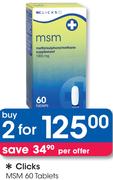 Clicks MSM-2x60 Tablets